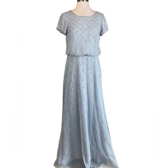 Adrianna Papell Beaded Blouson Maxi Dress - Picture 1 of 8